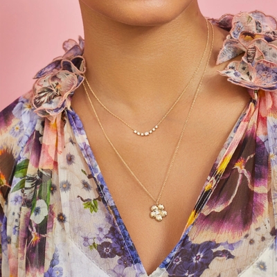 925 Sterling Silver Material Type Gold Plated Dainty Cherry Blossom Flower Pendants