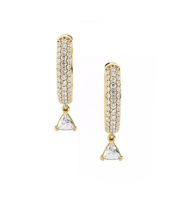 ارزش گذاری شخص ثالث گوشواره حلقه الماس در 925 نقره استرلینگ با زره طلایی و 50 جفت MOQ