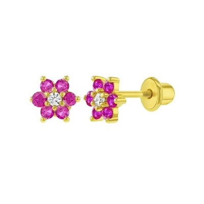 گوشواره های گلدار زره ای 5 میلیمتر 18 کیلوگرم