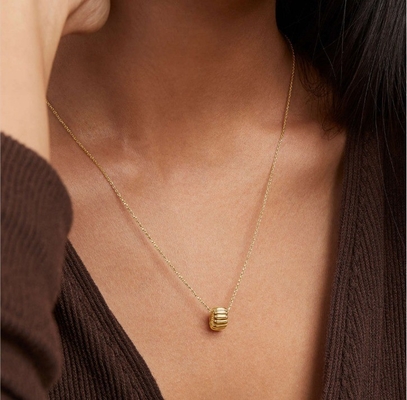 طلای 925 نقره ای ساده یک حلقه حلقه جذاب گردنبند OEM