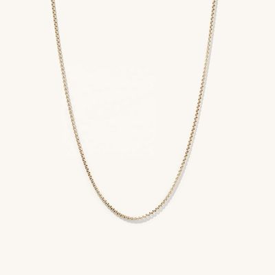 زنجیر گردنبند جعبهای گرد با روکش طلای 18 عیار دستساز با ارسال سریع و لوگوی قابل تنظیم