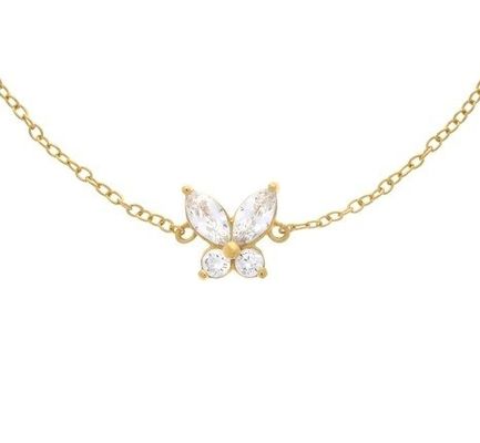 دستبند با آویز پروانه ای روکش طلای 14 عیار در نقره استرلینگ 925 با حداقل سفارش 50 عدد