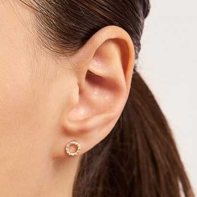 گوشواره های 18K طلایی 925 نقره ای کلاسیک برای دخترها