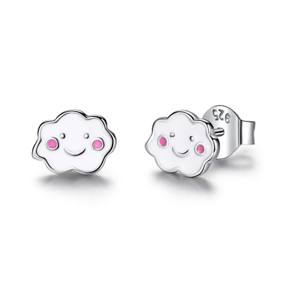 گوشواره های رودیوم 925 ابرهای نقره ای برای بچه ها