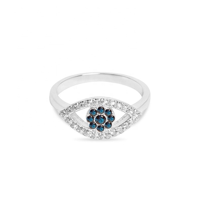 اندازه سفارشی 925 استرلینگ نقره ای قطع شده، حلقه چشم با نقره 18K طلا