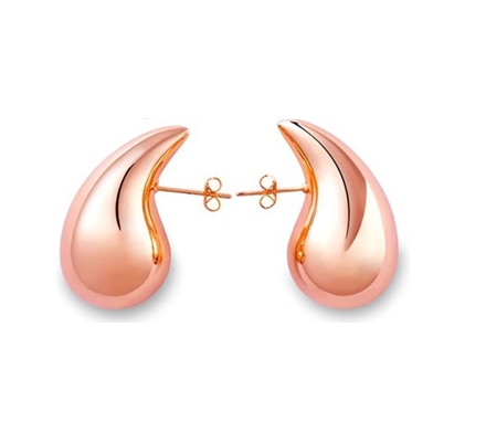 لوگو سفارشی 18K طلا پوشانده اشک قطره سوراخ استد گوشواره برای دختران جشن جواهرات