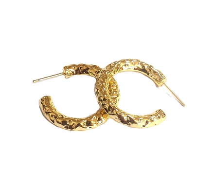 ODM 18K طلای لوله حلقه گوشواره های طلای زرد پوشش لوله حلقه گوشواره های