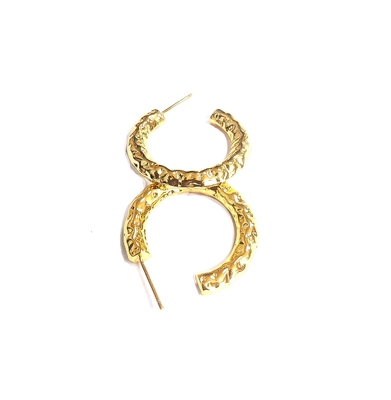 ODM 18K طلای لوله حلقه گوشواره های طلای زرد پوشش لوله حلقه گوشواره های