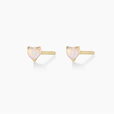 گوشواره های دل Opal Stud 925 نقره ای ظریف 18K طلا