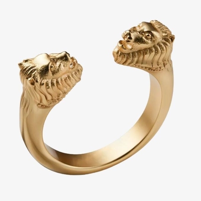 حلقه سر شير مرد قابل تنظیم 18K طلای اندازه 5 - اندازه 10 حلقه شير مس