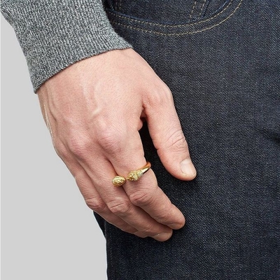 حلقه سر شير مرد قابل تنظیم 18K طلای اندازه 5 - اندازه 10 حلقه شير مس