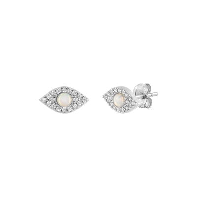 گوشواره های 925 نقره ای OEM ODM گوشواره های Opal Stud طلا شده