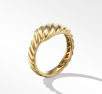 لوگو سفارشی Gold Plated David Cable Wave حلقه های فولادی مردانه