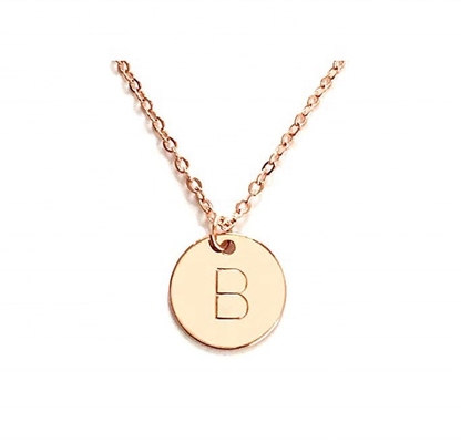 10mm Disc Stainless Steel Initial Pendant گردنبند 45CM+5CM از فولاد ضد زنگ