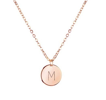 10mm Disc Stainless Steel Initial Pendant گردنبند 45CM+5CM از فولاد ضد زنگ