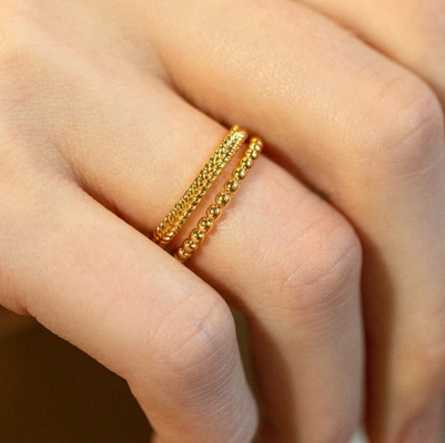جواهرات خوب 18K طلا 925 استرلینگ نقره حلقه گندم برای زنان