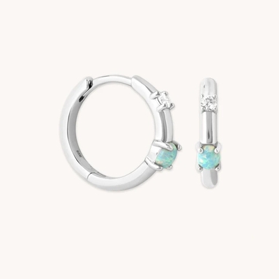 اسطوره 18K طلا شده Opal Hoops 925 Sterling Silver جدیدترین Huggies گوشواره های مد