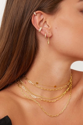 طلای 18K مکعب زرکونیا حلقه گوشه ای ECO دوستانه 925 گوشه نقره ای استرلینگ