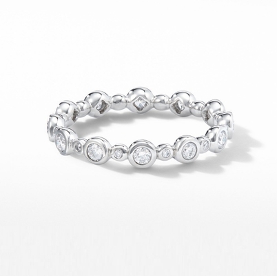 کلاسيک زيرکون Eternity Band جواهرات طلا شده US Size 10 Clear CZ Ring
