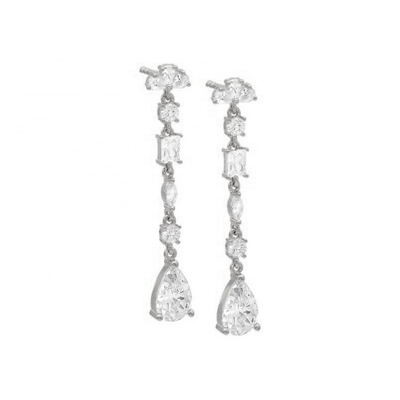 الهام مذهبی S925 سنگ قیمتی نقره ای استرلینگ گوشواره های قطره ای در طلا 18K