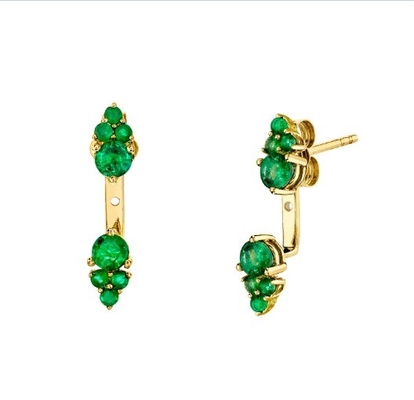 گوشواره های ژاکت الماس 925 18K طلا شده