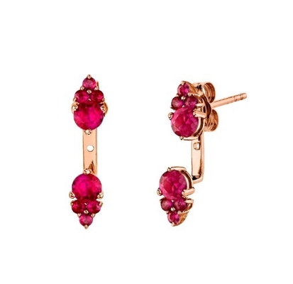 گوشواره های ژاکت الماس 925 18K طلا شده