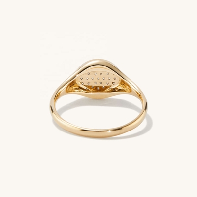 OEM ODM مردان 14K طلا حلقه مهر زنانه Zircon طلا حلقه سفارشی