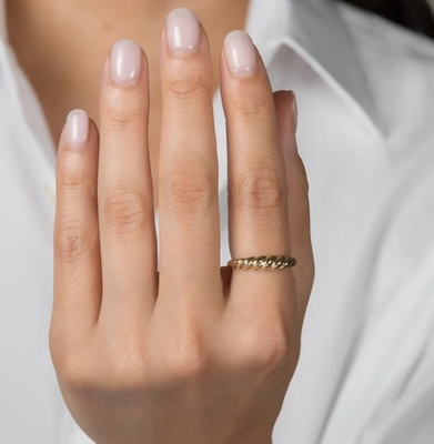 رنگ زرين خارق العاده باروكي 14 کارت 925 استرلينگ نقره خاتمه زنانه