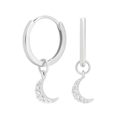 گوشواره های Dangle Moon Hoop 925 نقره ای برای زنان طلا برزیلی 18K جواهرات سفارشی