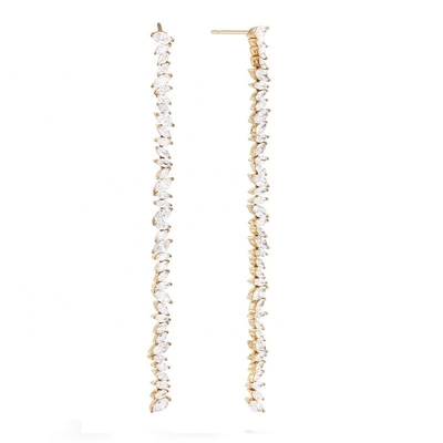 جواهرات سفارشی گوشواره های دیگر نوع Long Silver Plating گوشواره ها با Marquis CZ Stone