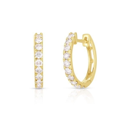 نوع جواهرات گوشواره های 18K طلا شده CZ Sleeping Hoop برای زنان 925 Sterling Silver