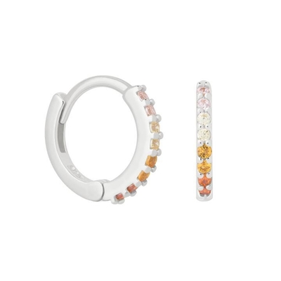 ODM 925 استرلینگ نقره گوشواره های حلقه متوسط با طلا کوچک 18K ورمیل پوشش