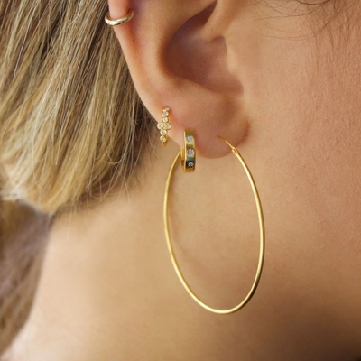 گوشواره های شیک 14K طلایی ستاره ورمیل مجموعه الماس آغوش حلقه برای سبک بدون تلاش