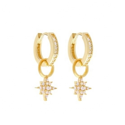 گوشواره های 925 استرلینگ نقره ای مینی Starburst Pave CZ