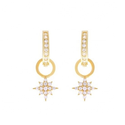 گوشواره های 925 استرلینگ نقره ای مینی Starburst Pave CZ