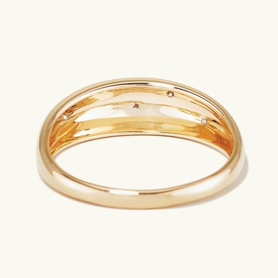 حلقه ی بیننده ی ابدیت برزیل 18K طلا جواهرات ستاره 925 استرلینگ نقره گنبد زنانه