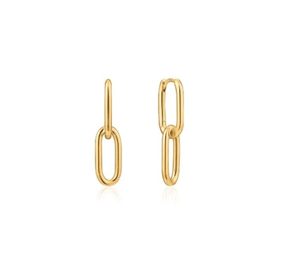 مراسم عروسی ساده نقره ای کابل لینک استد گوشواره 30 میلی متر ارتفاع طراحی زیبا