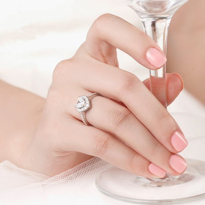 برنج شکل قلب خلاق شفاف CZ 925 نقره ای استرلینگ حلقه های عصاره ای ابدی برای زنان جواهرات