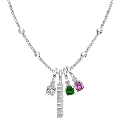 گردنبند نقره ای سفید CZ 4mm 925 زنانه گردنبند سنگ زرکون لوکس DIY