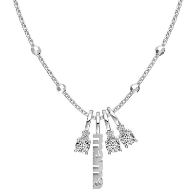 گردنبند نقره ای سفید CZ 4mm 925 زنانه گردنبند سنگ زرکون لوکس DIY