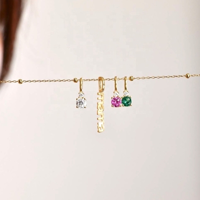 گردنبند نقره ای سفید CZ 4mm 925 زنانه گردنبند سنگ زرکون لوکس DIY