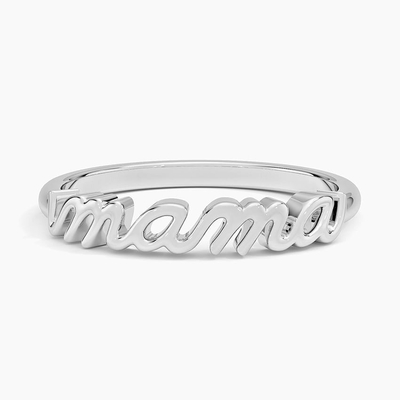 حلقه های زنانه کلاسیک 925 استرلینگ نقره 14K طلا بسیار پولیش شده MAMA در طراحی حداقل