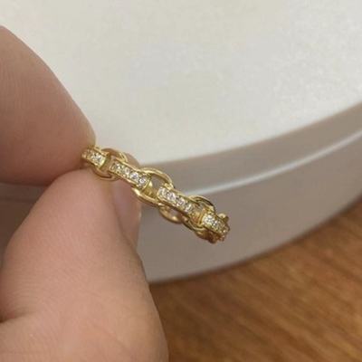 زنجیر بند 18K طلای ظریف فرد فوق العاده پری 925 استرلینگ حلقه نقره