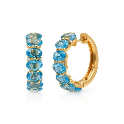 925 استرلینگ نقره ای بیضی سبز CZ زنانه گوشواره های حلقه ای 18K طلایی نیم عصاره ابدیت