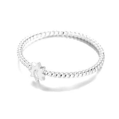 انگشتر نقره استرلینگ 925 طرح ماه و خورشید روکش طلای 18 عیار جواهرات یونیسکس