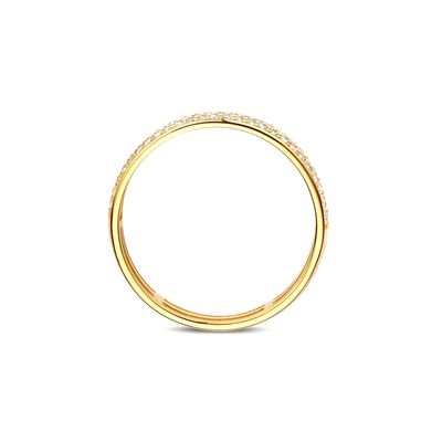 925 استرلینگ نقره 18K طلا CZ نصف ابدیت حلقه برای زنان