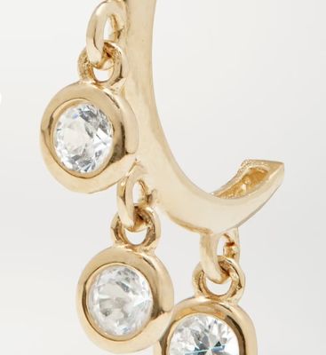 گوشواره های حلقه ای برنجی با روکش طلای 14 عیار با قاب نگین زیرکن