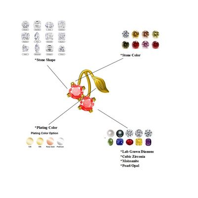 گوشواره های 925 استرلینگ نقره ای 18K طلا شده پروانه 1.5g