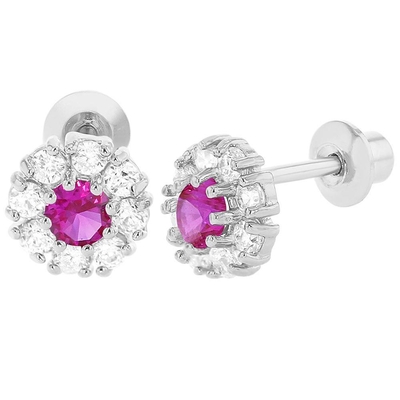 925 گوشواره گل نقره ای با CZ برای کودکان 30PRS MOQ