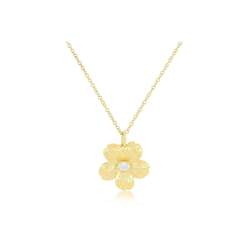 925 Sterling Silver Material Type Gold Plated Dainty Cherry Blossom Flower Pendants